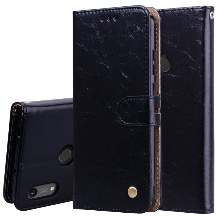 Business Style Oil Wax Texture Horizontal Flip Leather Case for Huawei Y6 (2019) / Honor 8A, with Holder & Card Slots & Wallet, For Huawei Y6 (2019) / Honor 8A, For Huawei Honor 8A