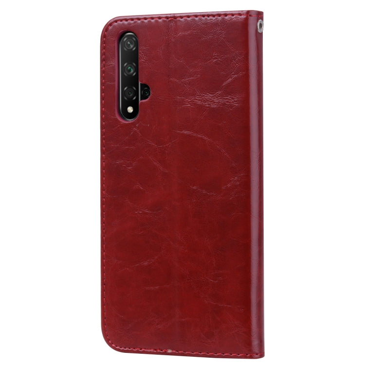 Business Style Oil Wax Texture Horizontal Flip Leather Case for Huawei Honor 20, with Holder & Card Slots & Wallet, For Huawei Honor 20