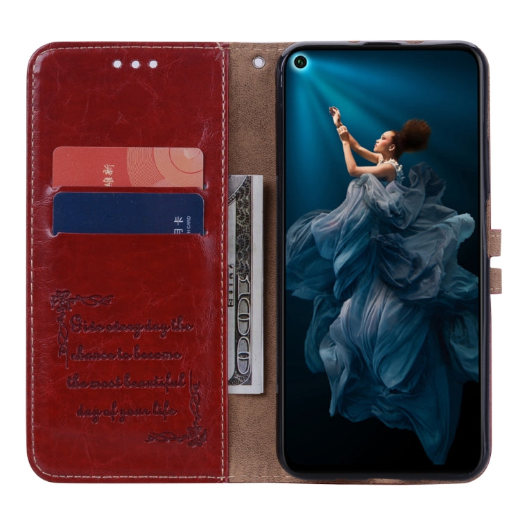 Business Style Oil Wax Texture Horizontal Flip Leather Case for Huawei Honor 20, with Holder & Card Slots & Wallet, For Huawei Honor 20