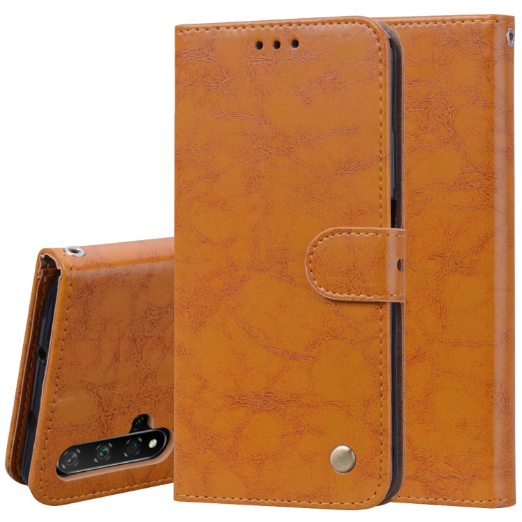 Business Style Oil Wax Texture Horizontal Flip Leather Case for Huawei Honor 20, with Holder & Card Slots & Wallet, For Huawei Honor 20