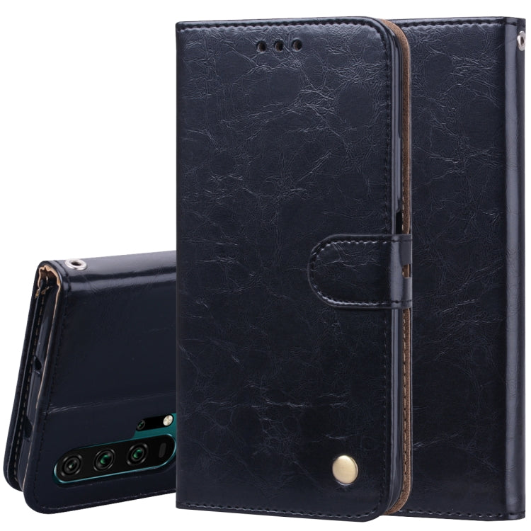 Business Style Oil Wax Texture Horizontal Flip Leather Case for Huawei Honor 20 Pro, with Holder & Card Slots & Wallet, For Huawei Honor 20 Pro