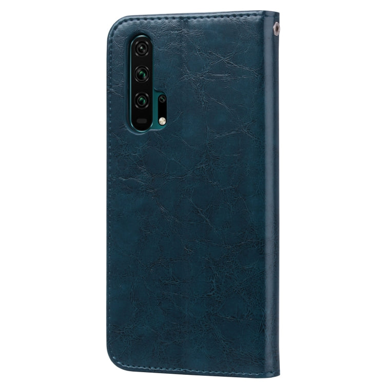 Business Style Oil Wax Texture Horizontal Flip Leather Case for Huawei Honor 20 Pro, with Holder & Card Slots & Wallet