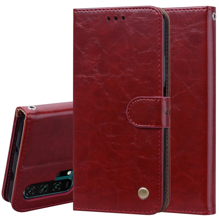 Business Style Oil Wax Texture Horizontal Flip Leather Case for Huawei Honor 20 Pro, with Holder & Card Slots & Wallet, For Huawei Honor 20 Pro