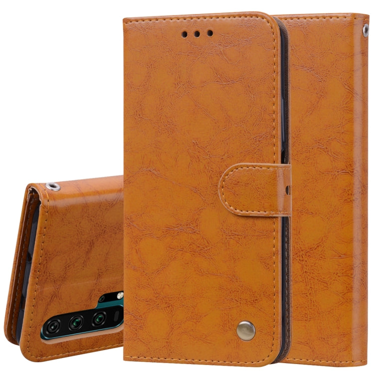 Business Style Oil Wax Texture Horizontal Flip Leather Case for Huawei Honor 20 Pro, with Holder & Card Slots & Wallet, For Huawei Honor 20 Pro