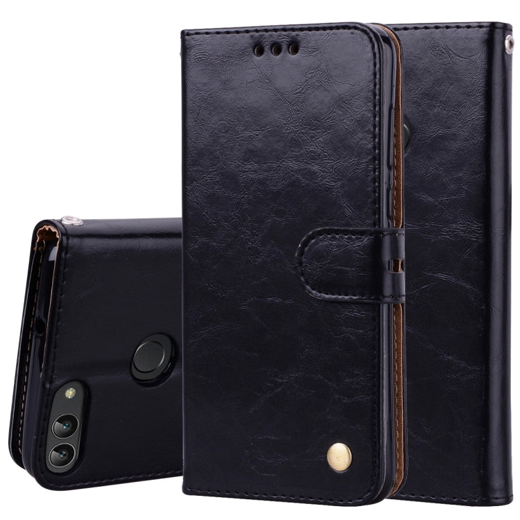 Business Style Oil Wax Texture Horizontal Flip Leather Case for Huawei P Smart / Enjoy 7S, with Holder & Card Slots & Wallet, For Huawei P Smart / Enjoy 7S, For Huawei Enjoy 7S