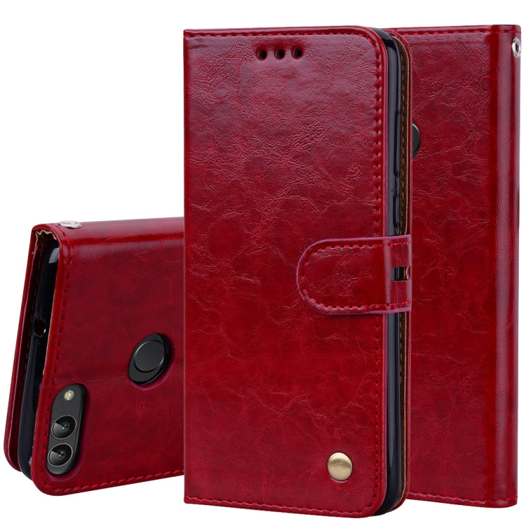 Business Style Oil Wax Texture Horizontal Flip Leather Case for Huawei P Smart / Enjoy 7S, with Holder & Card Slots & Wallet, For Huawei P Smart / Enjoy 7S, For Huawei Enjoy 7S