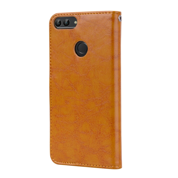 Business Style Oil Wax Texture Horizontal Flip Leather Case for Huawei P Smart / Enjoy 7S, with Holder & Card Slots & Wallet, For Huawei P Smart / Enjoy 7S, For Huawei Enjoy 7S