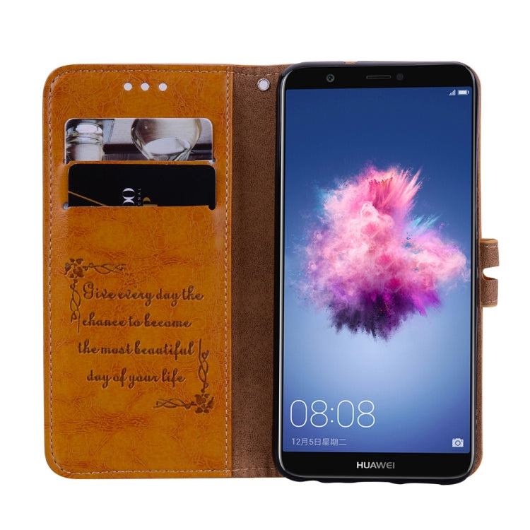 Business Style Oil Wax Texture Horizontal Flip Leather Case for Huawei P Smart / Enjoy 7S, with Holder & Card Slots & Wallet, For Huawei P Smart / Enjoy 7S, For Huawei Enjoy 7S