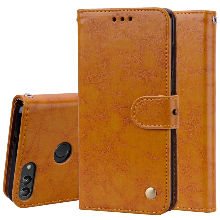 Business Style Oil Wax Texture Horizontal Flip Leather Case for Huawei P Smart / Enjoy 7S, with Holder & Card Slots & Wallet, For Huawei P Smart / Enjoy 7S, For Huawei Enjoy 7S