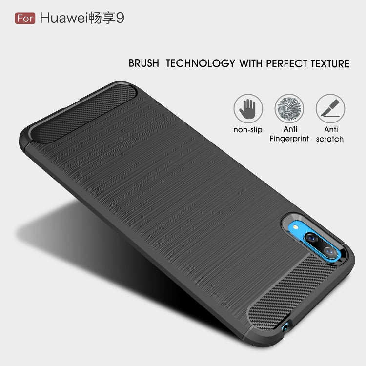 Brushed Texture Carbon Fiber Shockproof TPU Case for Huawei Enjoy 9, For Huawei Enjoy 9