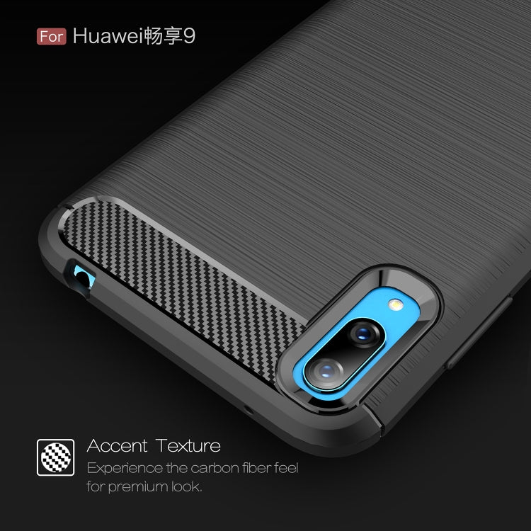 Brushed Texture Carbon Fiber Shockproof TPU Case for Huawei Enjoy 9, For Huawei Enjoy 9