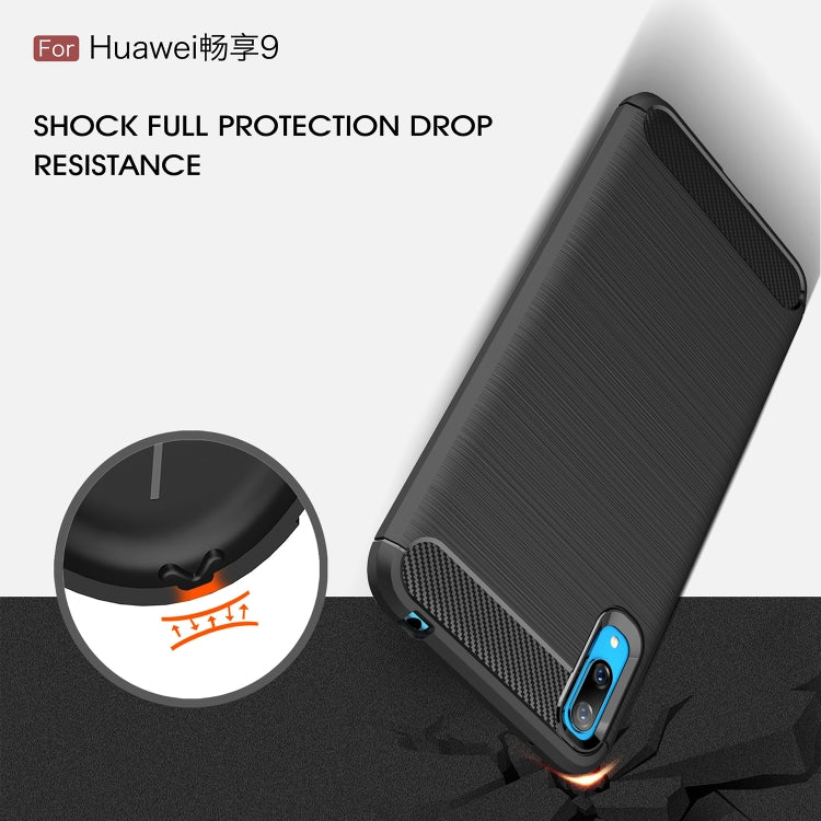 Brushed Texture Carbon Fiber Shockproof TPU Case for Huawei Enjoy 9, For Huawei Enjoy 9