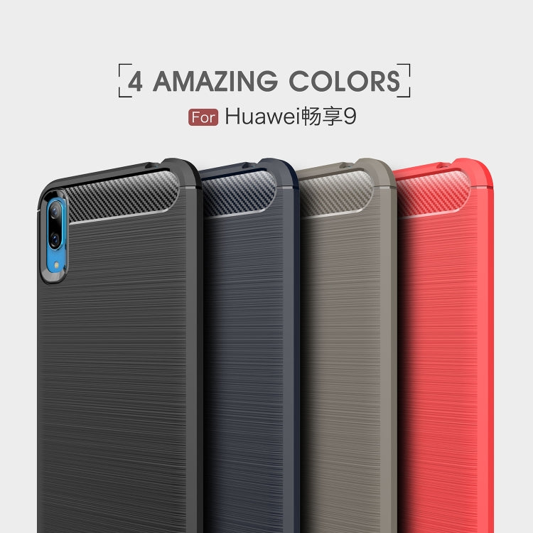 Brushed Texture Carbon Fiber Shockproof TPU Case for Huawei Enjoy 9, For Huawei Enjoy 9