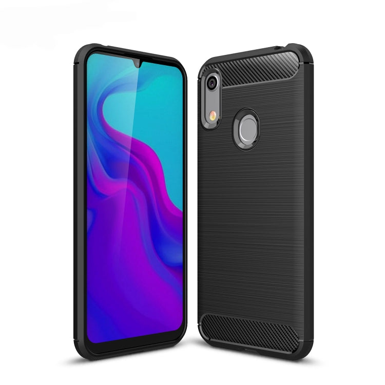 Brushed Texture Carbon Fiber Shockproof TPU Case for Huawei Honor 8A, For Honor 8A, For Huawei Honor 8A