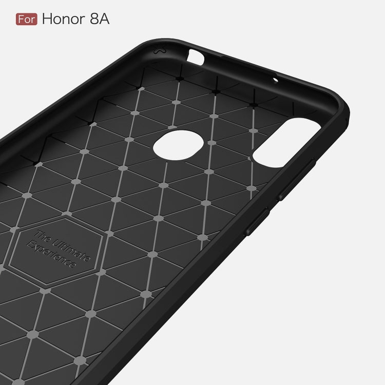 Brushed Texture Carbon Fiber Shockproof TPU Case for Huawei Honor 8A, For Honor 8A, For Huawei Honor 8A