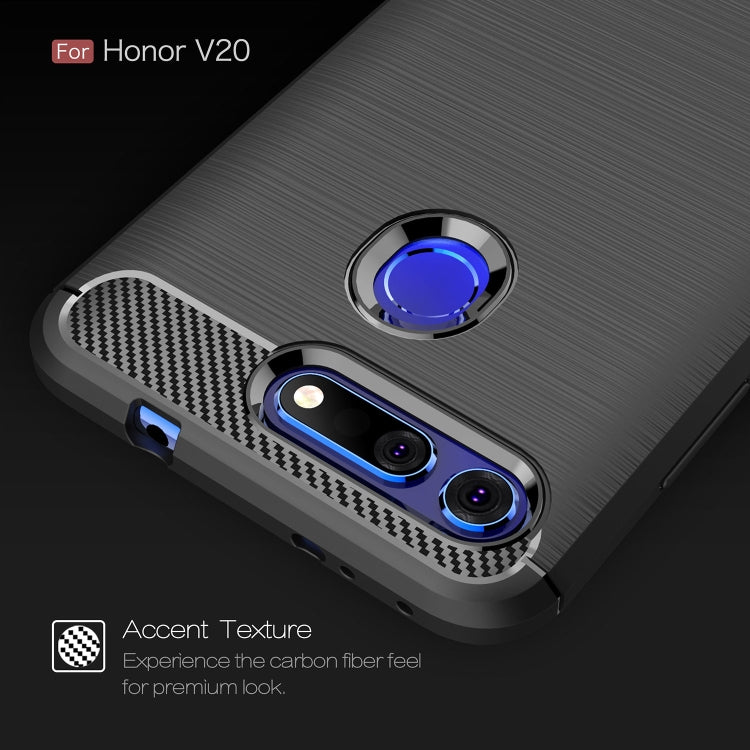 Brushed Texture Carbon Fiber Shockproof TPU Case for Huawei Honor View 20, For Honor View 20, For Huawei Honor View 20