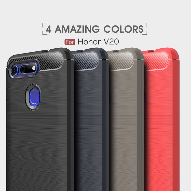 Brushed Texture Carbon Fiber Shockproof TPU Case for Huawei Honor View 20, For Honor View 20, For Huawei Honor View 20