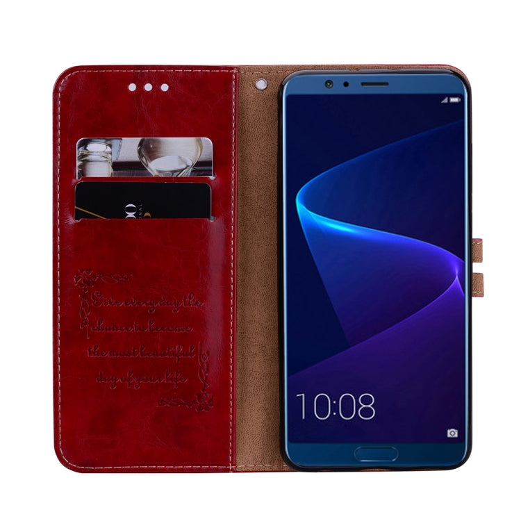 Business Style Oil Wax Texture Horizontal Flip Leather Case for Huawei Honor 10, with Holder & Card Slots & Wallet, For Huawei Honor 10