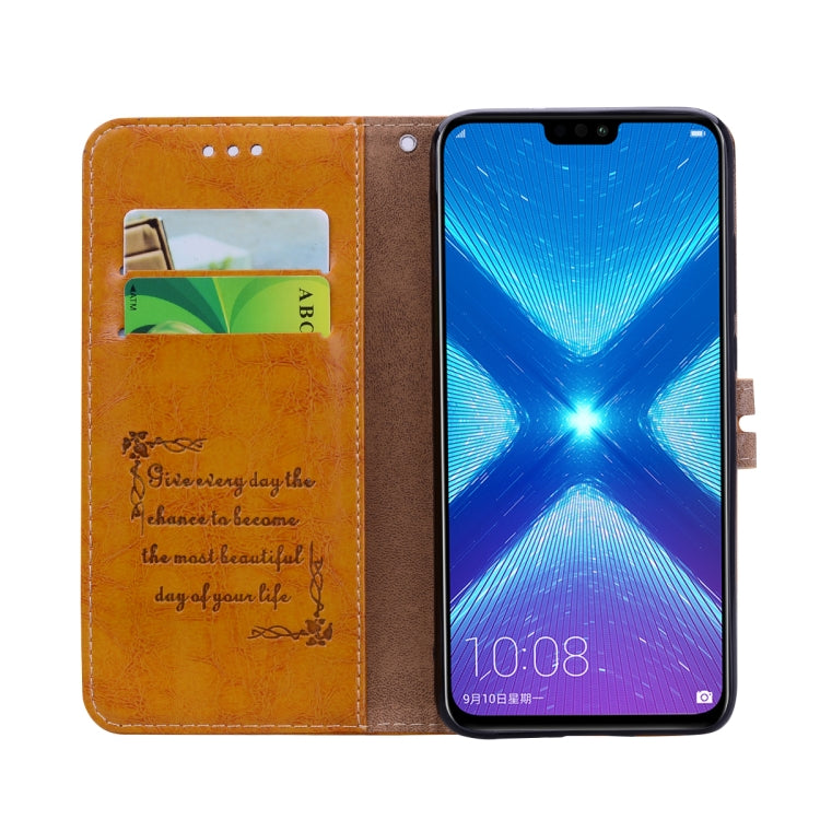 Business Style Oil Wax Texture Horizontal Flip Leather Case for Huawei Honor 8X, with Holder & Card Slots & Wallet, For Huawei Honor 8X