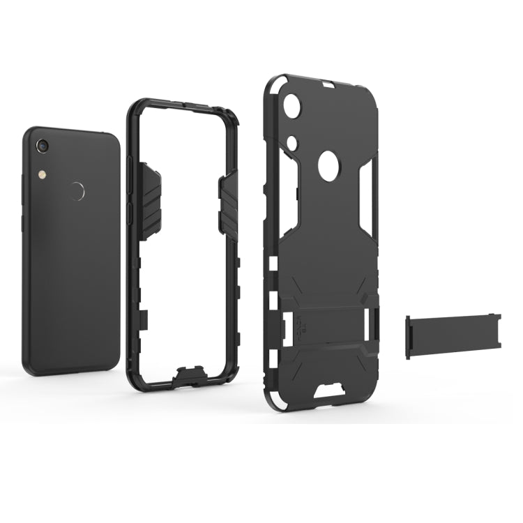 Shockproof PC + TPU Case for Huawei Honor 8A, with Holder, For Huawei Honor 8A, For Honor 8A