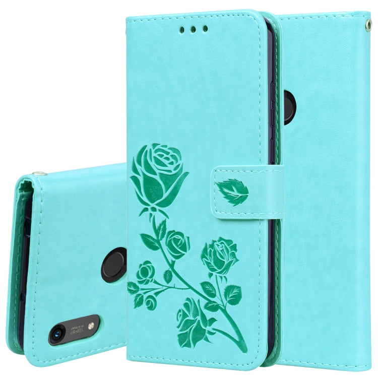 Rose Embossed Horizontal Flip PU Leather Case for Huawei Honor 8A/Y6 2019, with Holder & Card Slots & Wallet, For Honor 8A/Y6 Pro 2019, For Huawei Honor 8A/Y6 Pro 2019, Huawei Honor 8A/Y6 Pro 2019
