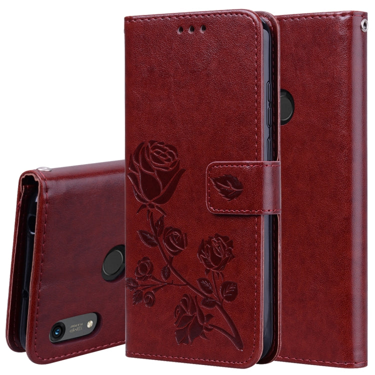 Rose Embossed Horizontal Flip PU Leather Case for Huawei Honor 8A/Y6 2019, with Holder & Card Slots & Wallet, For Honor 8A/Y6 Pro 2019, For Huawei Honor 8A/Y6 Pro 2019, Huawei Honor 8A/Y6 Pro 2019