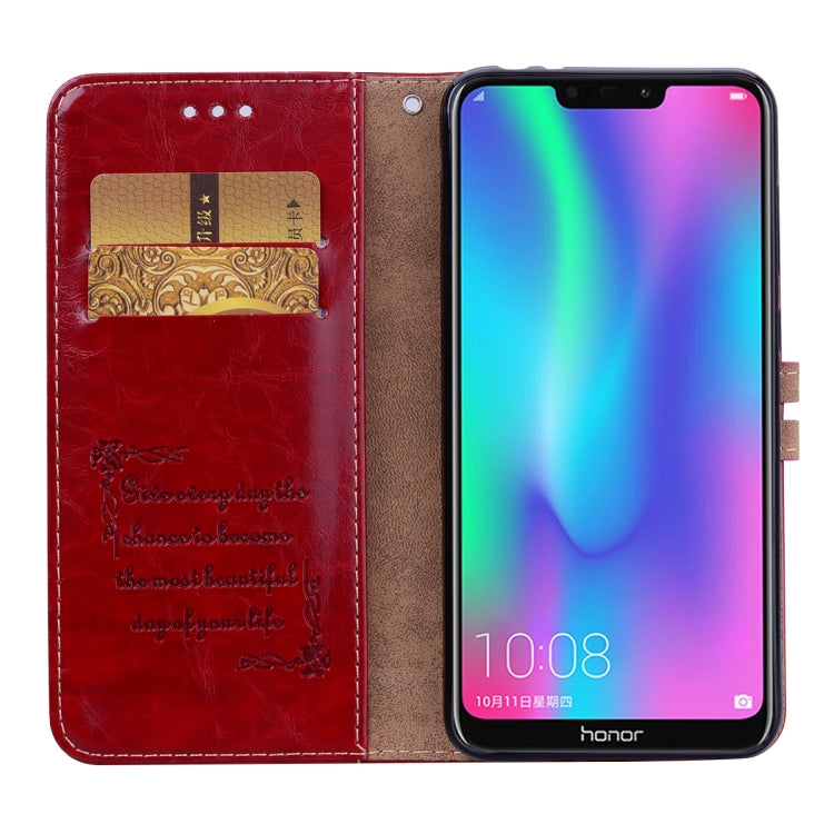 Business Style Oil Wax Texture Horizontal Flip Leather Case for Huawei Honor 8C, with Holder & Card Slots & Wallet, For Huawei Honor 8C