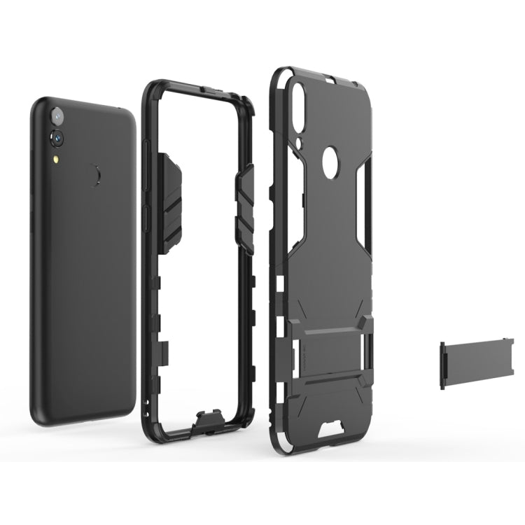 Shockproof PC + TPU Case for Huawei Honor 8C, with Holder, For Huawei Honor 8C