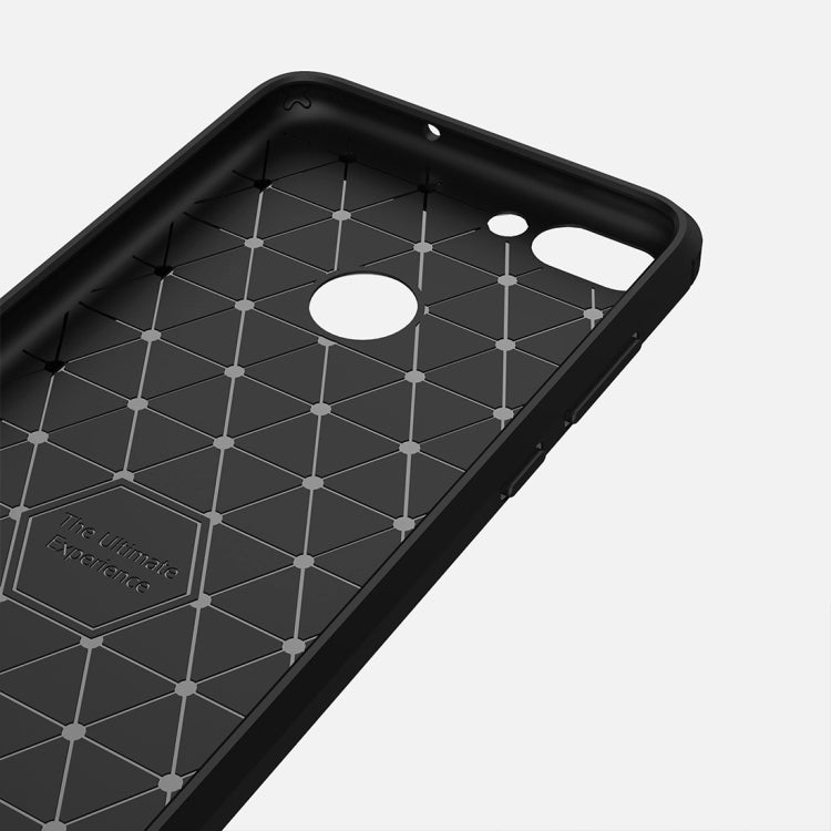 For Huawei  P smart / Enjoy 7S Brushed Texture Carbon Fiber Shockproof TPU Protective Back Case, For Huawei P smart / Enjoy 7S
