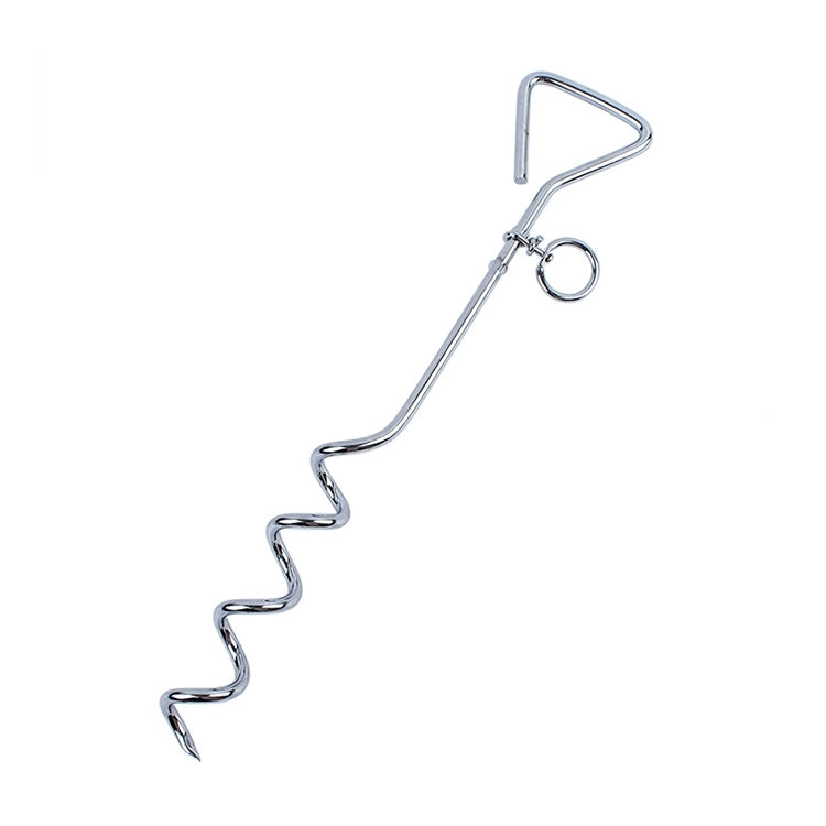 Stainless Steel Dog Spiral Tie Out 360 Degree Rotation Anti Wrap Fixed Pile Outdoor Camping Stake, Size:42cm*8mm, Size:42cm*8mm