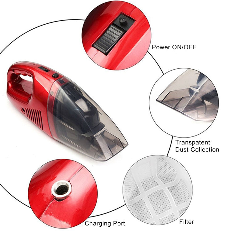 60W Rechargeable Car Household Portable Handheld Wireless Dry Wet Used Vacuum Cleaner, EU Plug, 60W