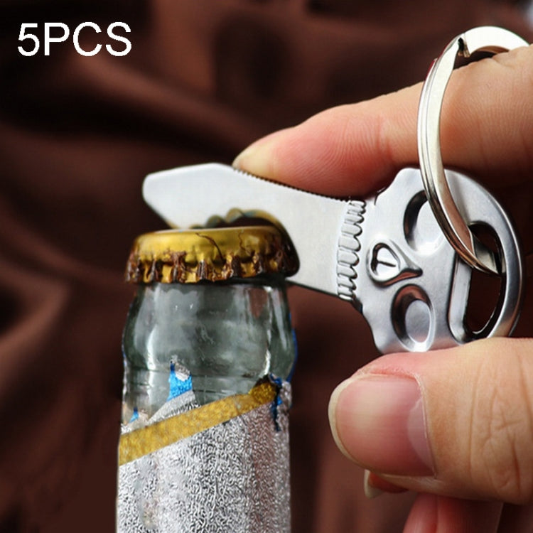 5 PCS Multi-function Skull Bottle Opener Key Chain Car Key Pendant, Size: 6.8x2.8cm, Skull shape
