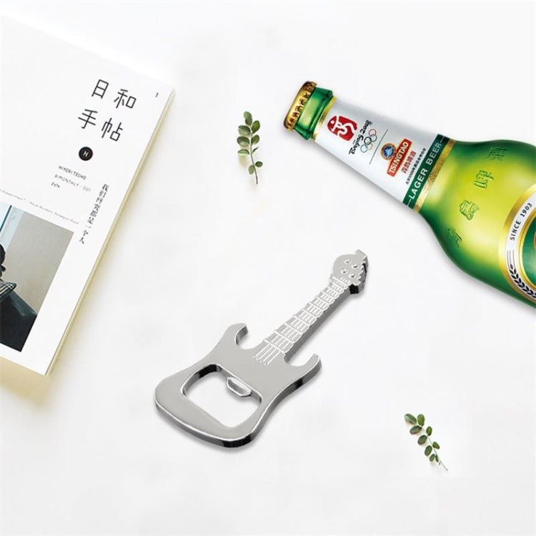 5 PCS Multi-function Guitar Bottle Opener Key Chain Car Key Pendant, Size: 8.5x3.5cm, Guitar shape