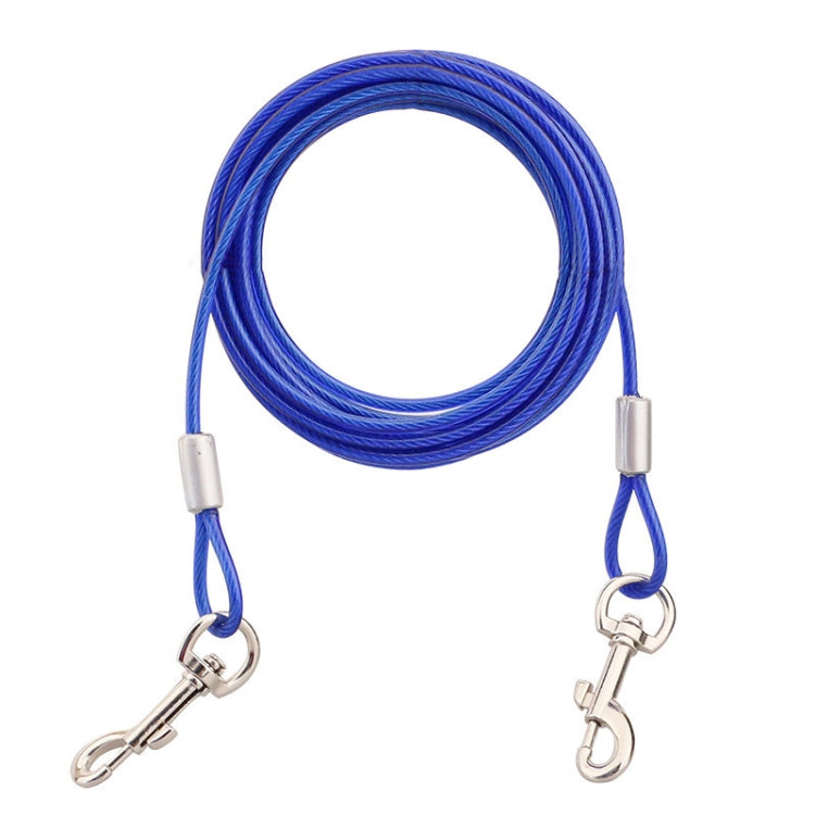 Double-end Steel Wire Rope Pet Dogs 2 in 1 Traction Rope Pet Walking Leads With Handle, Length: 10m,Random Color Delivery, Length: 10m