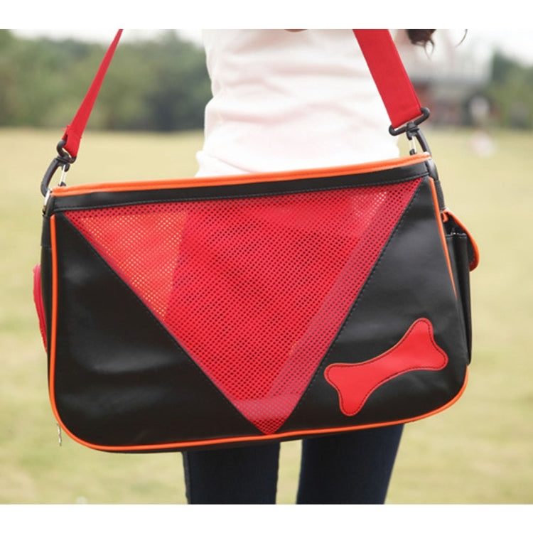 DODOPET MG-866 Portable Pet Handbag Shoulder Bag for Cat / Dog and Other Pets Large , Size : 50*30*19cm, Size: L Red