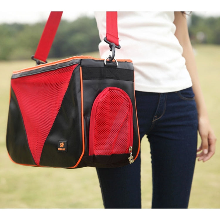 DODOPET MG-866 Portable Pet Handbag Shoulder Bag for Cat / Dog and Other Pets Large , Size : 50*30*19cm, Size: L Red