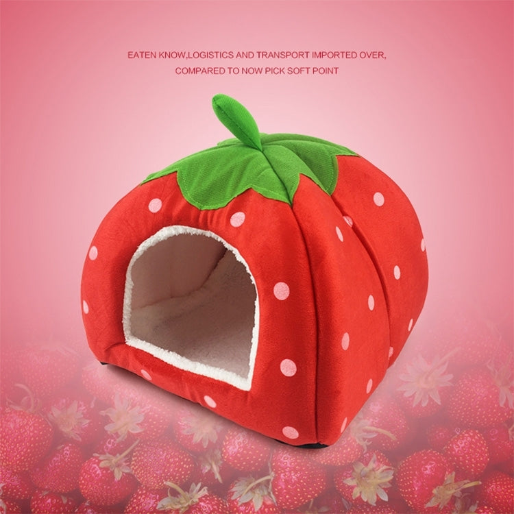 Strawberry Shaped Foldable Short Plush Pet House Nest, Size: S, Red, Size S, Pink, Size S, Blue, Size S, Purple, Size S