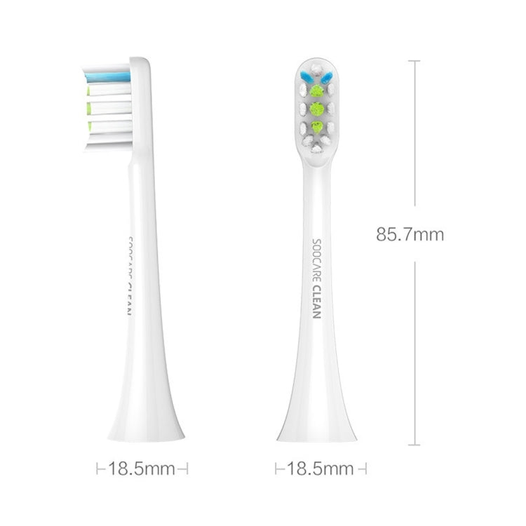 2 PCS Original Xiaomi Youpin General Cleaning Replacement Brush Heads for Xiaomi Soocare Sonic Electric Toothbrush (HC7711W), General Cleaning White, General Cleaning Black