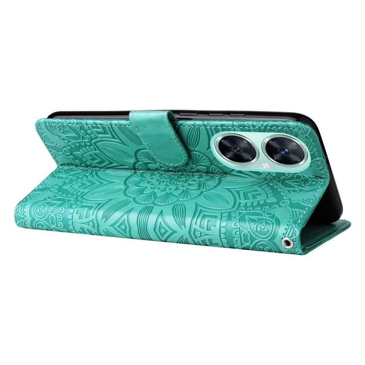 For Huawei nova 11i / Maimang 20 5G / Enjoy 60 Pro Embossed Sunflower Leather Phone Case