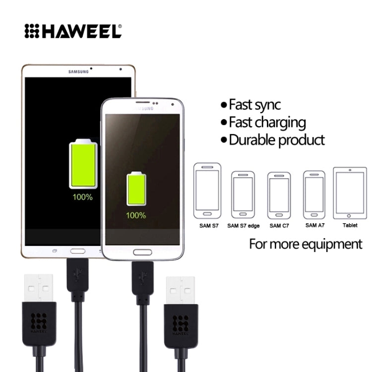 HAWEEL 3m High Speed Micro USB to USB Data Sync Charging Cable For Samsung, Xiaomi, Huawei, LG, HTC, The Devices with Micro USB Port, Micro USB 3m