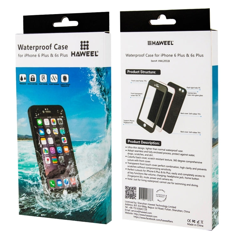HAWEEL for iPhone 6 Plus & 6s Plus Tridimensional Diamond Pattern 3ATM Life Waterproof Protective Case, For 6P & 6sP (3ATM)