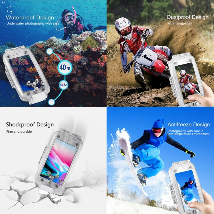 HAWEEL 40m/130ft Diving Case for iPhone 7 & 8, Photo Video Taking Underwater Housing Cover, For iPhone 8 & 7