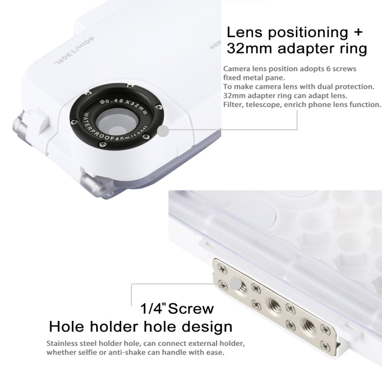 HAWEEL 40m/130ft Diving Case for iPhone 7 & 8, Photo Video Taking Underwater Housing Cover, For iPhone 8 & 7