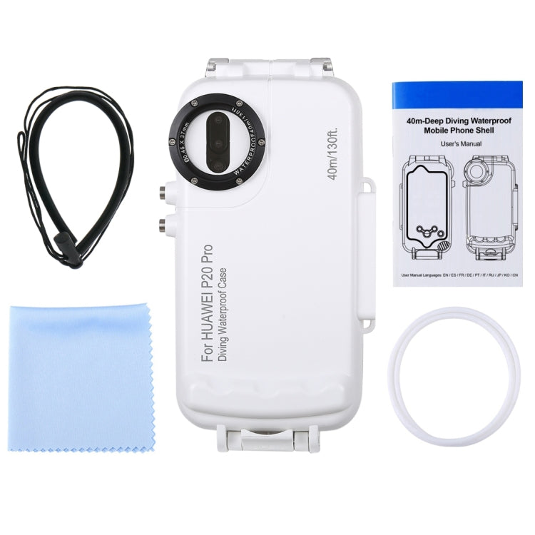 HAWEEL 40m/130ft Waterproof Diving Case for Huawei P20 Pro, Photo Video Taking Underwater Housing Cover, For Huawei P20 Pro