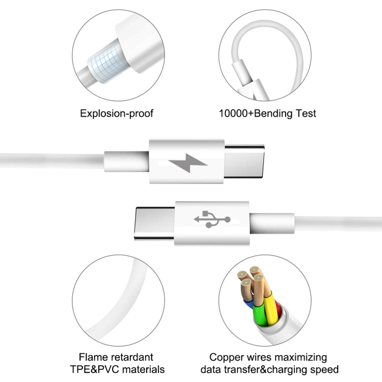 HAWEEL 25W 3A Type-C / USB-C to Type-C / USB-C PD Fast Charging Data Cable, Length: 2m, Type-C to Type-C 2m