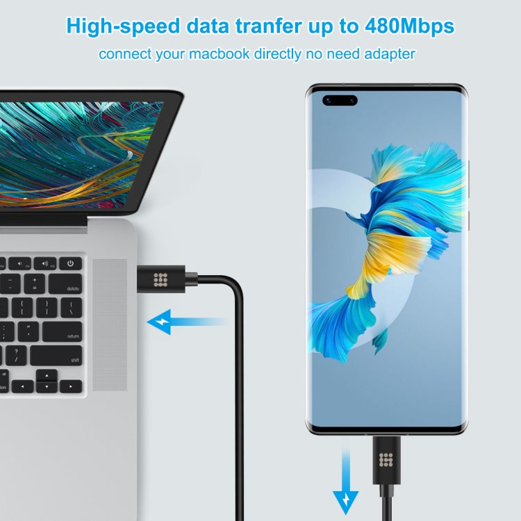 HAWEEL 1m 25W 3A Type-C / USB-C to Type-C / USB-C Fast Charging Data Cable with OTG, Type-C to Type-C 1m Black