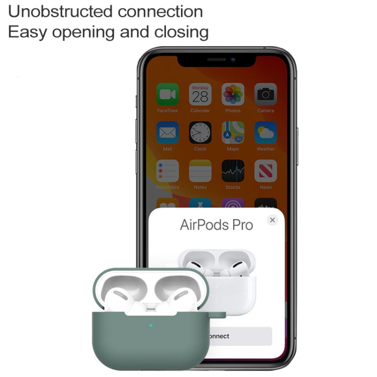 For AirPods Pro Silicone Wireless Earphone Protective Case Cover with Lanyard Hole, with Lanyard Hole