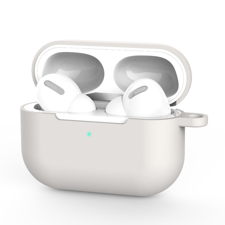 For AirPods Pro Silicone Wireless Earphone Protective Case Cover with Lanyard Hole, with Lanyard Hole