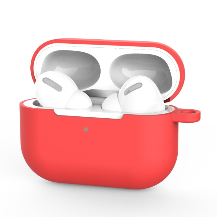 For AirPods Pro Silicone Wireless Earphone Protective Case Cover with Lanyard Hole, with Lanyard Hole