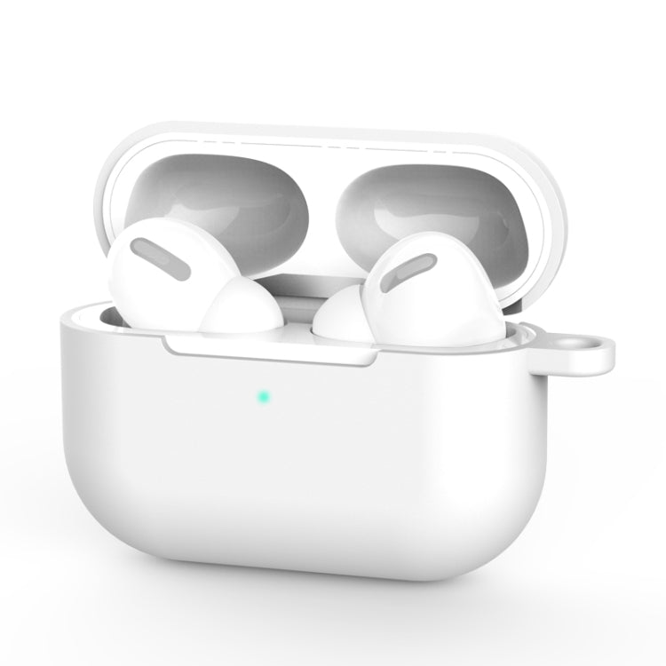 For AirPods Pro Silicone Wireless Earphone Protective Case Cover with Lanyard Hole, with Lanyard Hole